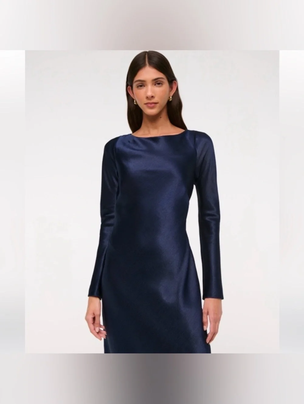 Abercrombie & Fitch Long-Sleeve Cowl Back Maxi Dress